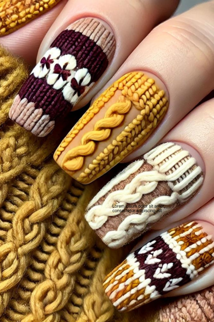 cozy fall nails